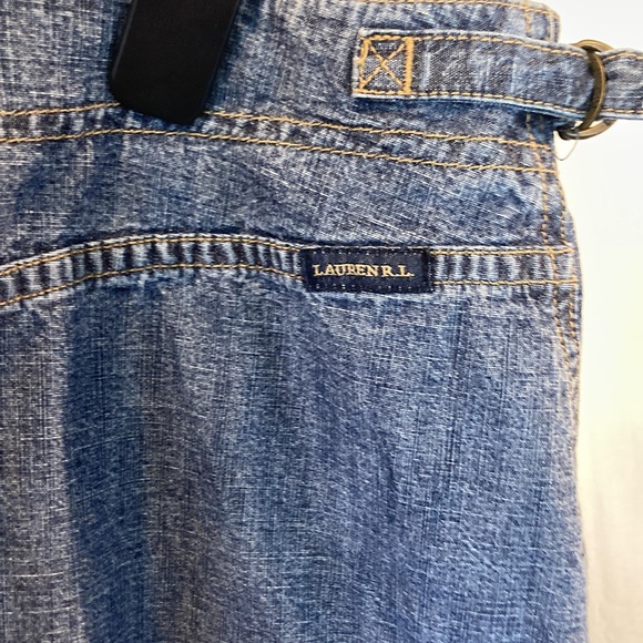 Vintage Y2K Lauren Ralph Lauren Jeans Jean Button Down Midi Skirt Size 18W - Picture 7 of 8